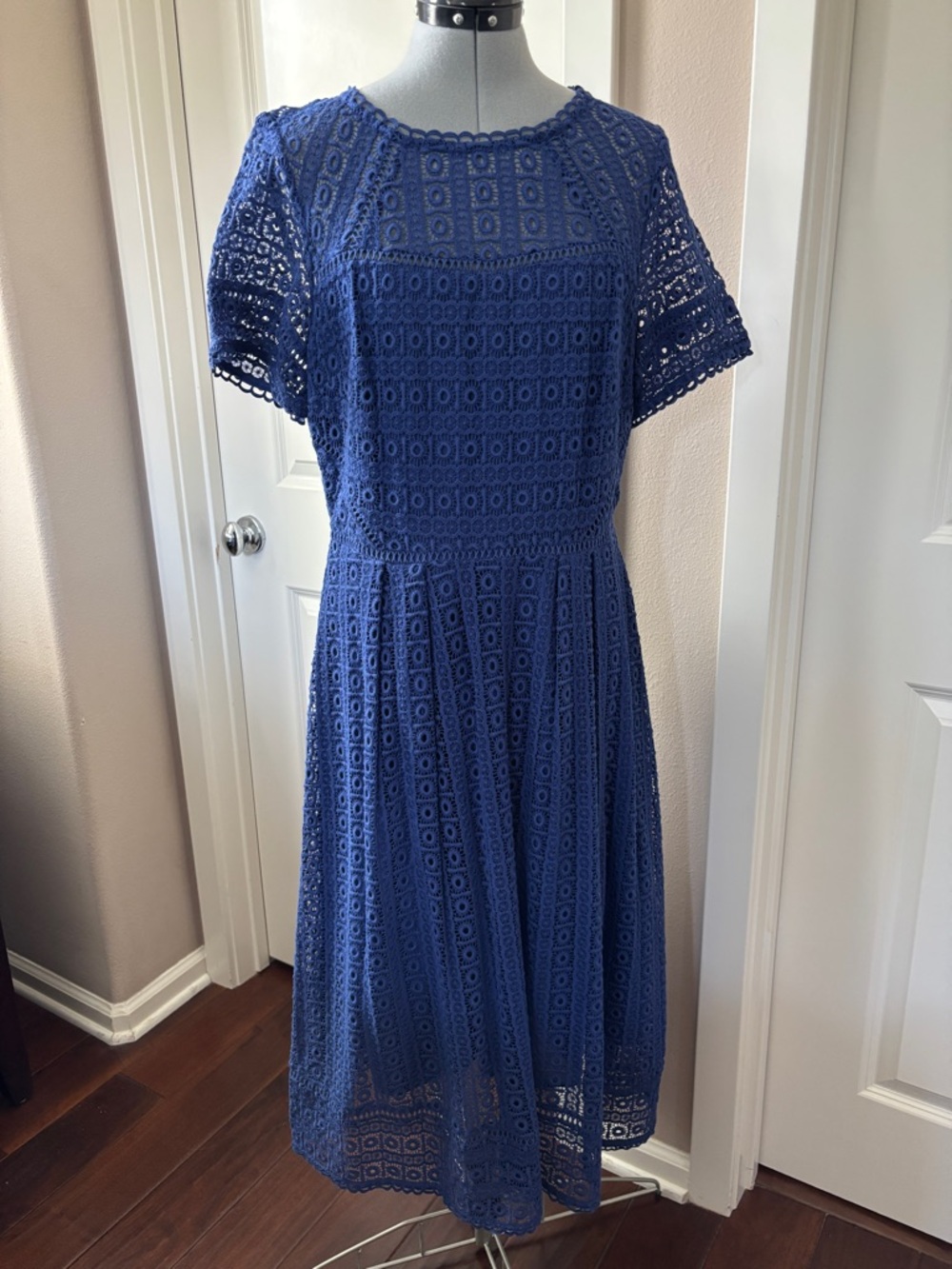 Boden Althea Lace Midi Dress, Imperial / Royal Blue, Size 10R